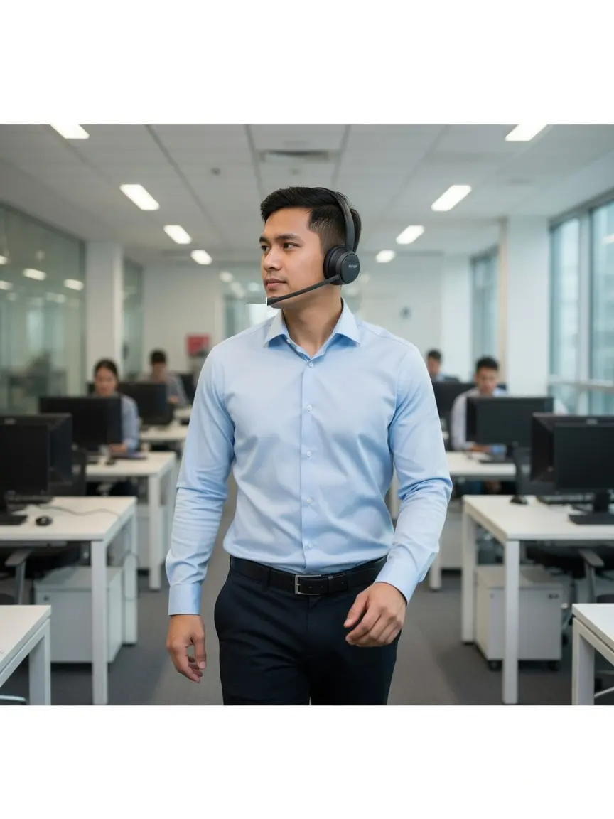 Headset in use AIR DECT 72