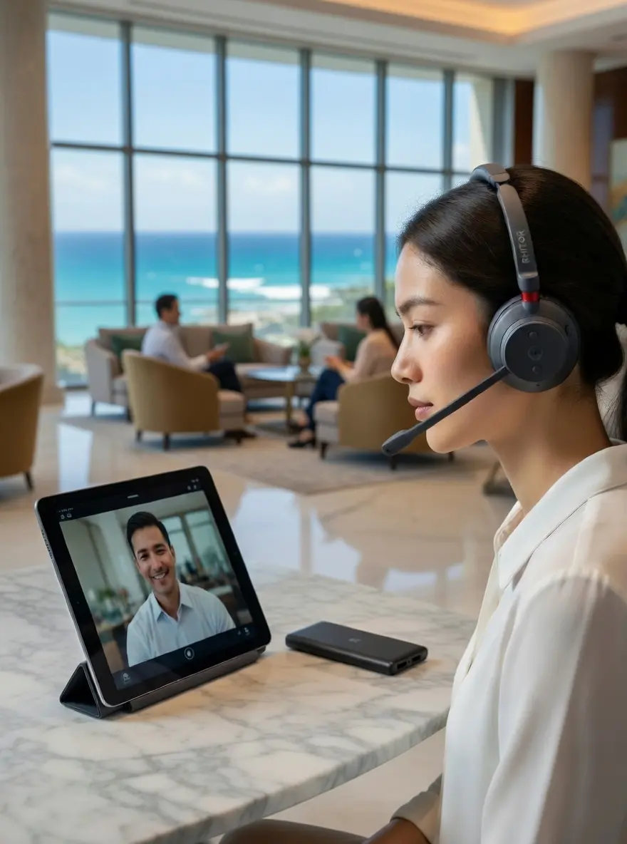 Headset in use AIR BT35
